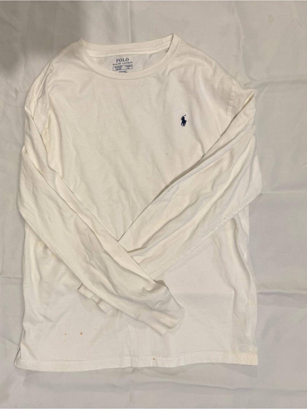Polo by Ralph Lauren BOYS White Long-Sleeve Crewneck Shirt